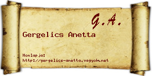 Gergelics Anetta névjegykártya